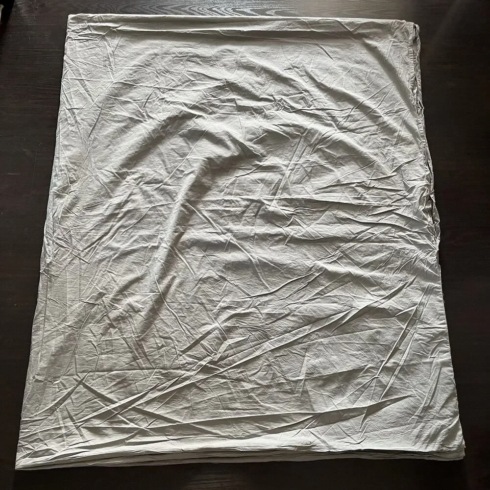 West Elm 100% Cotton Duvet Cover King Light Gray Button Closure Neutral Luxury